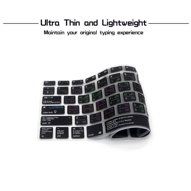 HRH Vim/VI Functional Shortcuts Hotkey Silicone Keyboard Cover Skin for MacBook Air 13,for MacBook Pro13/15/17(with or w/Out Retina Display,2015 or Older Version),for iMac Older,USA and European - Image 4